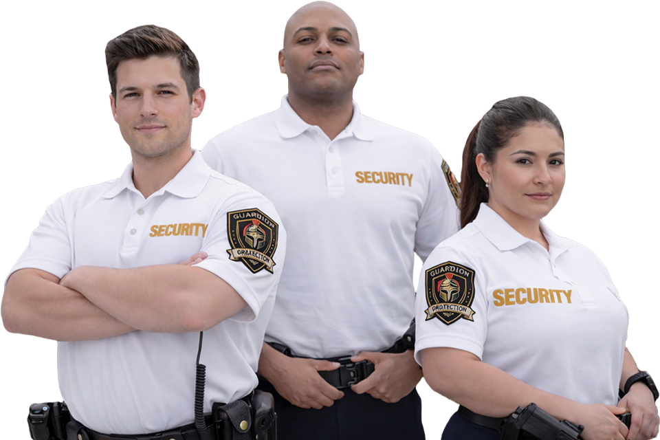 Professional Guardion Protection security team in uniform for corporate and estate safety.